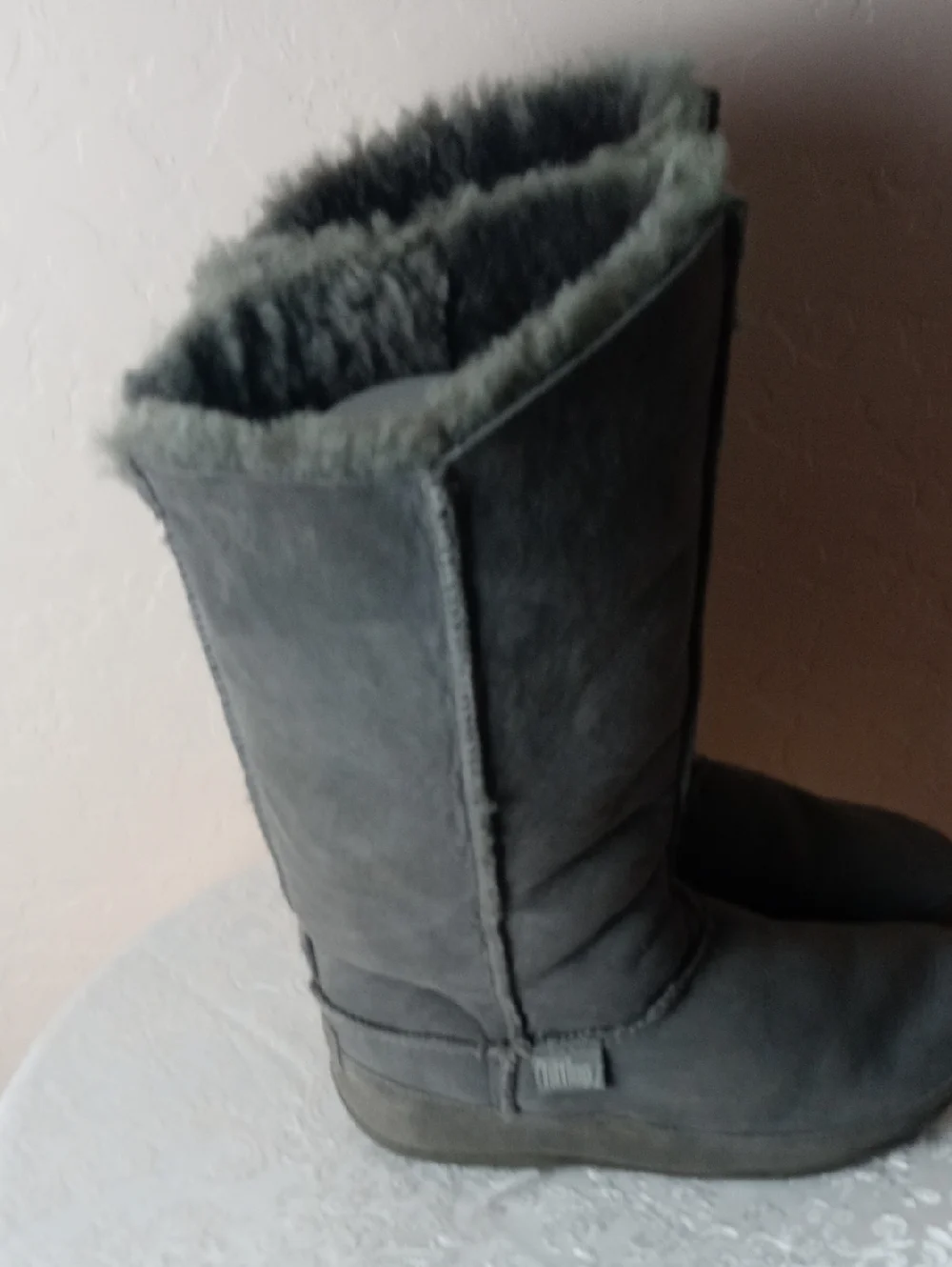 Fitflop Gray Women's Tall Shearling Winter Boots